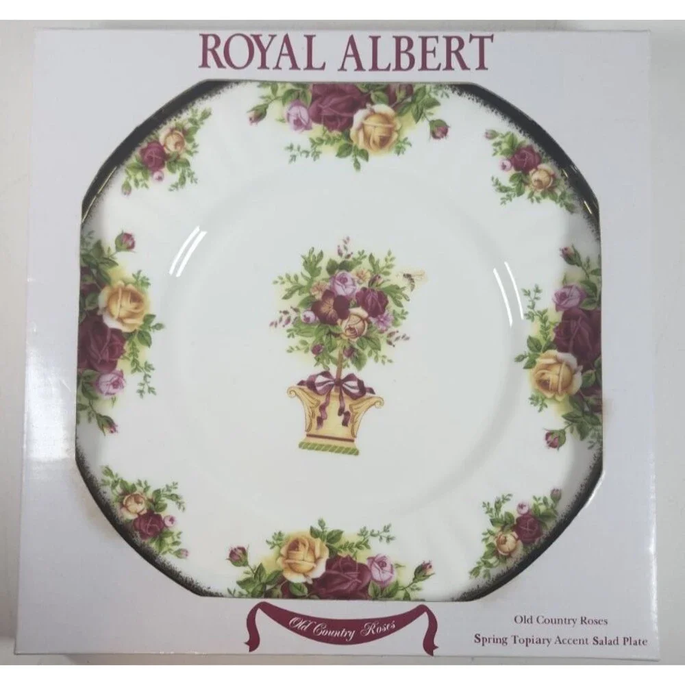 Royal Albert Old Country Roses Spring Accents Salad Plate NIB 8 3/4